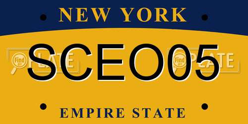 SCEO05 New York License Plate