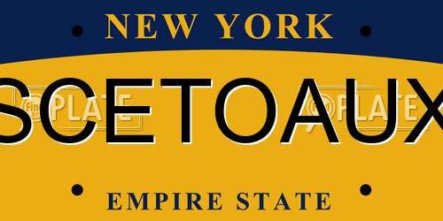 SCETOAUX New York License Plate