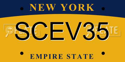 SCEV35 New York License Plate