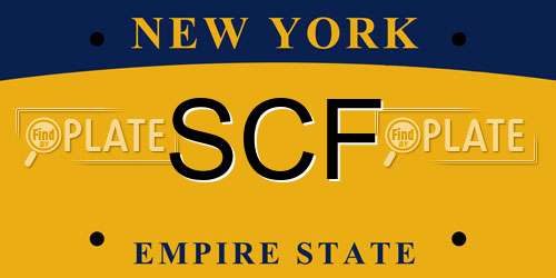 SCF New York License Plate