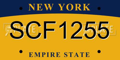 SCF1255 New York License Plate