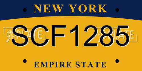 SCF1285 New York License Plate