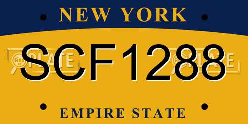 SCF1288 New York License Plate