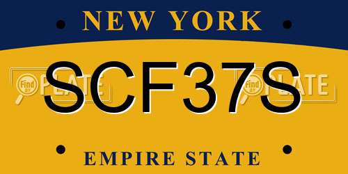 SCF37S New York License Plate