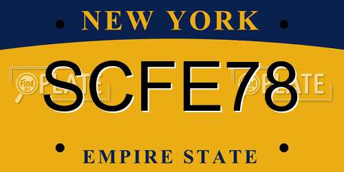 SCFE78 New York License Plate