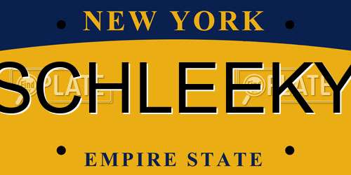 SCHLEEKY New York License Plate