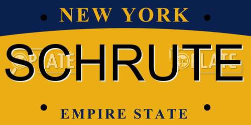 SCHRUTE New York License Plate