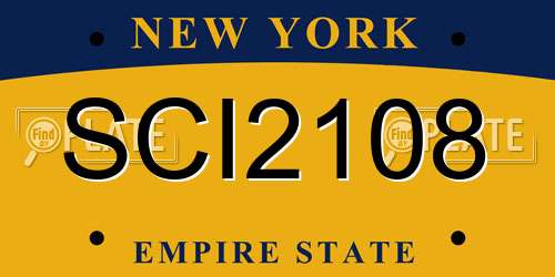 SCI2108 New York License Plate