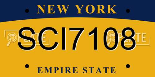 SCI7108 New York License Plate
