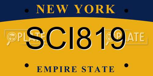 SCI819 New York License Plate