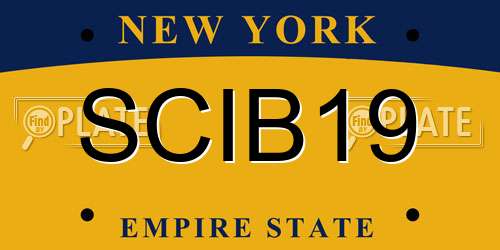 SCIB19 New York License Plate
