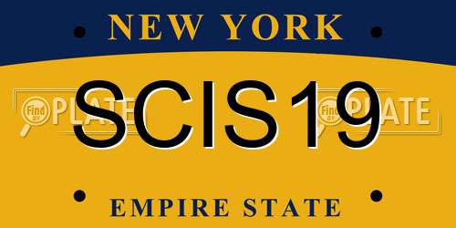 SCIS19 New York License Plate