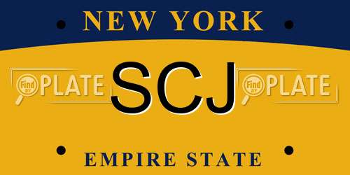 SCJ New York License Plate