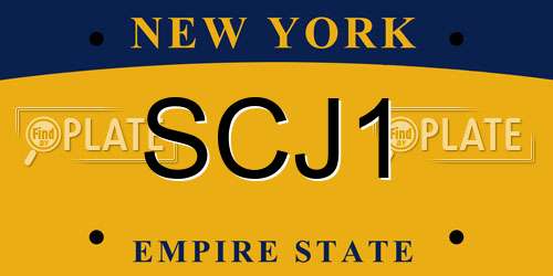 SCJ1 New York License Plate