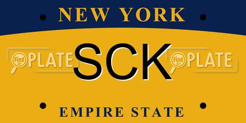 SCK New York License Plate