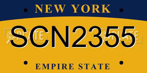SCN2355 New York License Plate