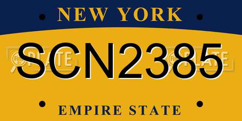 SCN2385 New York License Plate