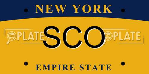 SCO New York License Plate