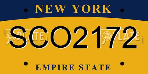 SCO2172 New York License Plate