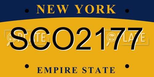 SCO2177 New York License Plate
