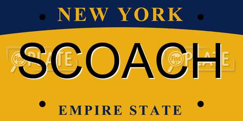 SCOACH New York License Plate