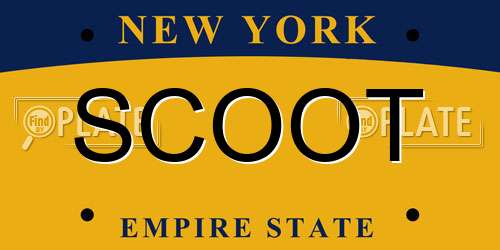 SCOOT New York License Plate