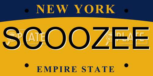 SCOOZEE New York License Plate