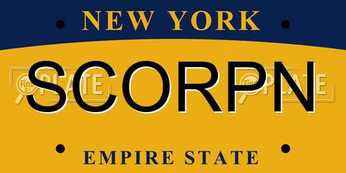 SCORPN New York License Plate
