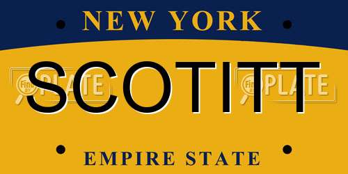 SCOTITT New York License Plate
