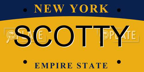 SCOTTY New York License Plate