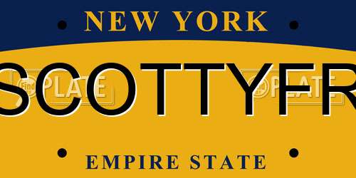 SCOTTYFR New York License Plate