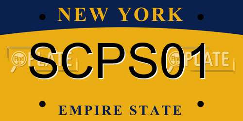 SCPS01 New York License Plate