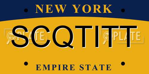 SCQTITT New York License Plate