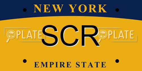 SCR New York License Plate