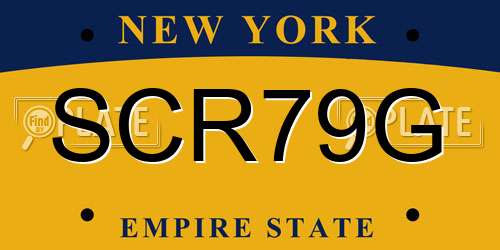 SCR79G New York License Plate