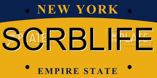 SCRBLIFE New York License Plate
