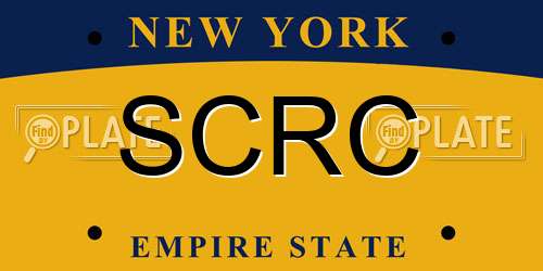 SCRC New York License Plate