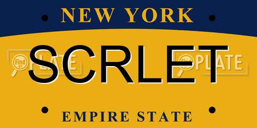 SCRLET New York License Plate