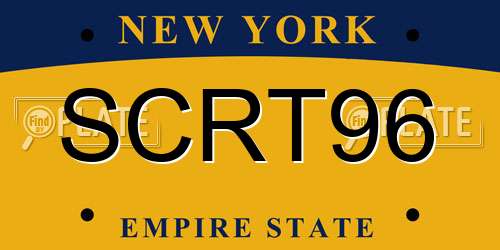 SCRT96 New York License Plate