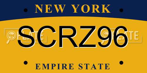 SCRZ96 New York License Plate