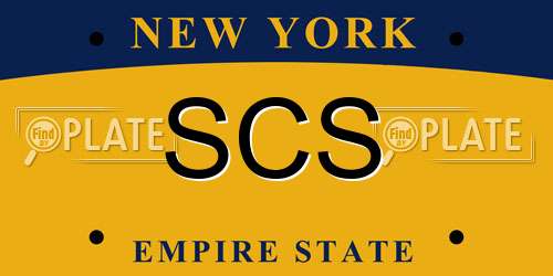 SCS New York License Plate