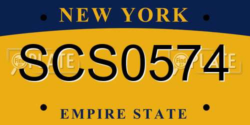 SCS0574 New York License Plate