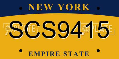 SCS9415 New York License Plate
