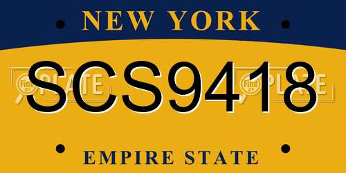 SCS9418 New York License Plate