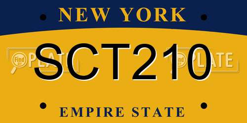 SCT210 New York License Plate