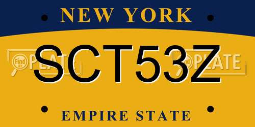SCT53Z New York License Plate