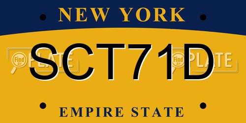 SCT71D New York License Plate