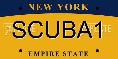 SCUBA1 New York License Plate