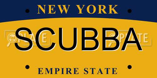 SCUBBA New York License Plate