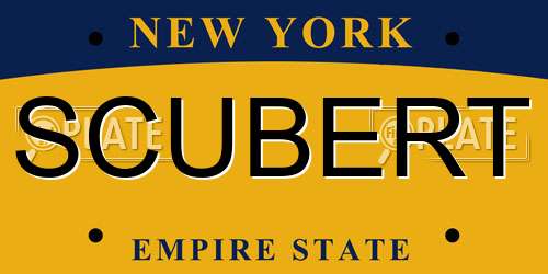 SCUBERT New York License Plate